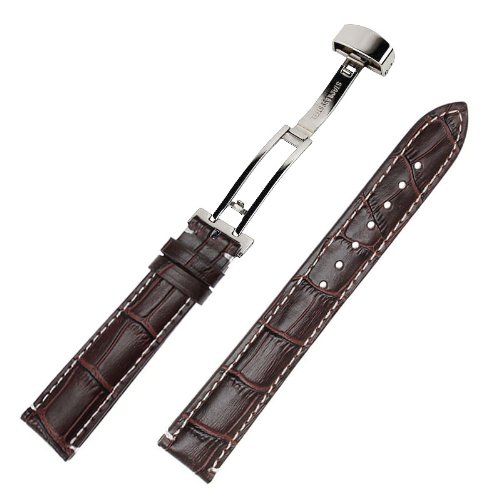 Generic 22mm Alligator Krokodil-Korn Leder Uhrenarmband Faltschliee Kontrastnhten Farbe Braun Generic 22mm Alligator Krokodil-Korn Leder Uhrenarmband Faltschliee Kontrastnhten Farbe Braun