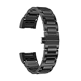 Für Fitbit Charge 2 Armband Rosa Schleife® Smart Watch Band Edelstahl Keramik armbänder Wrist Strap Uhrenarmband mit Schmetterlings Metallschließe und Schnalle Ersatzarmband Replacement Wristband für Fitbit Charge 2 Smart Fitness Watch Zur Herzfrequenz und Fitnessaufzeichnung - 2