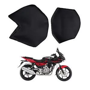 BikenWear Leatherette Plain seat Cover for Bajaj Pulsar 220 (Black)