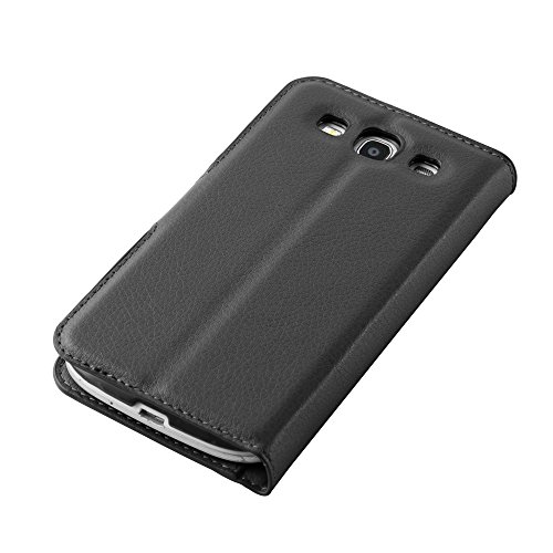 Cadorabo – Book Style Hülle für Samsung Galaxy S3 / S3 NEO (GT-I9300 / 9301) – Case Cover Schutzhülle Etui Tasche mit Standfunktion und Kartenfach in PHANTOM-SCHWARZ - 7