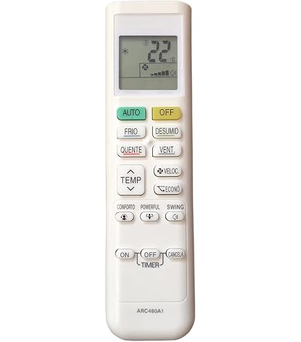 Télécommande De Climatiseur De Remplacement ARC480A-12 - Compatible Séries ARC480A-11, -13, ARC480A9, Etc. - Fonctions Complètes - Piles AAA Non Incluses