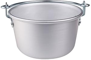 BALDASSARE AGNELLI Pentole Agnelli Paiolo Radiante per Polenta con Manico e Maniglia Inox, Alluminio, Argento, 34 cm