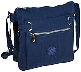 damen handtasche marine Größe ca. 27 x 9 x 26 cm Bag Street sportliche Handtasche/Schultertasche/Umhängetasche aus Nylon - erhältlich in verschiedenen Farben (Marineblau)