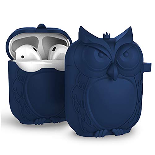 MAS CARNEY - Carcasa Protectora de Silicona para AirPods 1 y 2 (LED Frontal no Visible), Diseño de búho
