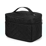 KINGSO Black Lady Makeup Organiser Cosmetic Container Pouch Case Box Large Capacity Portable Toiletry Travel Bag Girl