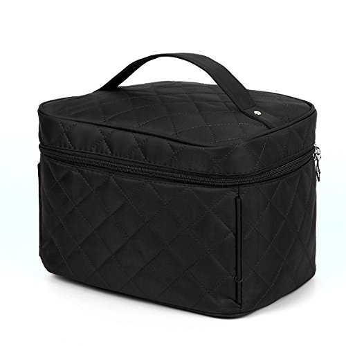 KINGSO Black Lady Makeup Organiser Cosmetic Container Pouch Case Box Large Capacity Portable Toiletry Travel Bag Girl