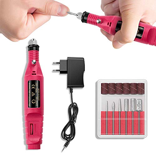 ToomLight 1Set Electric Nail Drill Manicure Machine Pen Pedicure Nail File Tools 6 bits Drill Nail Drill Machine