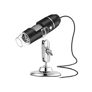 Tobo Digital 3-in-1 40 to 1000x Magnification Endoscope 8 LED Microscope with Metal Stand(Black)