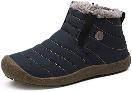 Maistore Men Women Lined Winter soft Fur Waterproof Ankle Boots Outdoor Warm Snow Boots Comfortable Short Slip Boots (EU 41, Blue)