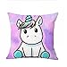 Produktbild Sanwood® Cartoon Einhorn Print Kissen Fall Bett Sofa Taille Kissenbezug Auto Home Decor, Polyester, 7#, Einheitsgröße