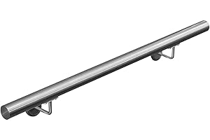 LAGENTO Main courante 304 acier inoxydable rampe escalier barre appui V2Aox 50-200 cm, Lunghezza:70 cm