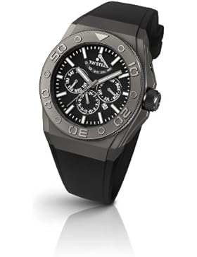 TW Steel Unisex-Armbanduhr CEO DIVER Chronograph Automatik Silikon Schwarz CE5000