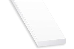 CQFD PVC Plastic Rigid Flat Bar Edging White - 20mm x 5mm x 1m