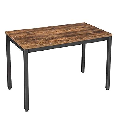 VASAGLE Table Informatique Industrielle, Bureau d'Ordinateur avec Cadre Stable en Métal, Table Multifonctionnelle au Bureau ou Bureau Domicile, au Salon, Salle D'Étude, Brun Rustique LWD64X