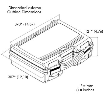 Kunststoffkoffer leer in transparent, Außenmaß: 370x307x121 mm - 2
