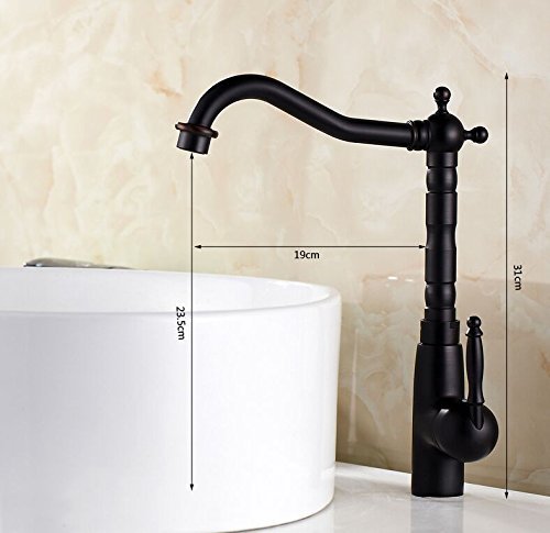 Hiendure® Einlochmontage Einhebelmischer Küchenarmatur Aus Messing Keramik-Kartusche schwenkbarer Rohrauslauf Hoher Auslauf Wasserhahn Öl-rieb Bronze - 5