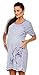 Zeta Ville - Women's Maternity Nursing Nightdress Butterfly Print Gown - 165c (Purple, UK 10)
