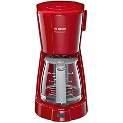 Bosch TKA3A034 Cafetière Filtre 1100 W, 1,25 L, Gris/Rouge
