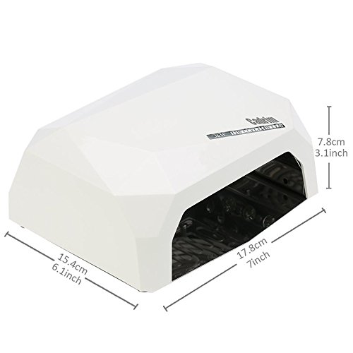 Cadrim 36W UV LED Nagellampe Maniküre/Pediküre,Nageltrockner Diamantförmig mit Automatischer Sensor – Perfekt für Nagelstudios zum Trocknen oder Polieren von Nägeln und Gel– Trocknet Fingernägel und Zehnägel - 2