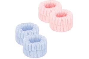 WOOXDYUK - 4 panni da polso da donna, per lavare il viso, in microfibra, per il lavaggio del viso