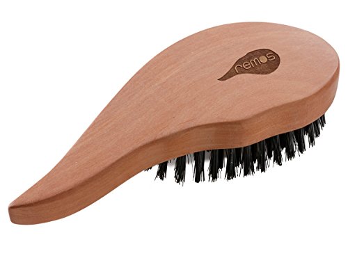Remos Haarbürste Wildschweinborste Birnbaumholz mit ergonomischem Griff. 100%iges Naturprodukt Made in Germany. Pflegt und schont die Haare. - 2