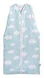 Jollein 048-516-65055 Schlafsack Sommer 90 cm, Mull Clouds jade