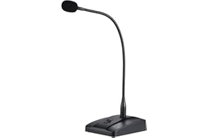 IRFORA Microfono Professionale Desktop Cablato Condensatore Con 10 Piedi XLR a 1/4" Cavo Staccabile per la Conferenza Incontro Trasmissione