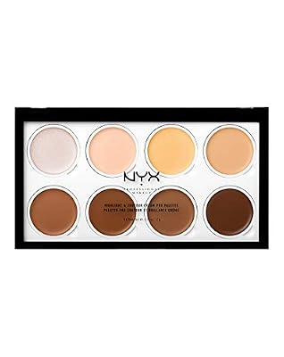 NYX Professional Makeup Palette Highlight & Contour Cream Pro, 8 Poudres Crémeuses Faciles à Estomper