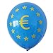 Produktbild EU Sternkreis mit € mittig Ø 210cm 1 Stück, Aufdruck in goldgelb, 2 seitige auf Riesemotiv-Luftballon - Ø210cm /83inch, Umfang 650cm, Ballonfarbe BLAU, Größe XXXXXL Jumboballoon Typ R650 ohne Spezialballonverschluss (Klammer ZRBV15). Hergestellt in der EU