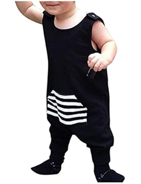 Bekleidung Longra Säugling Neugeborenes Kinderkleidung Jungen ärmellose Streifen ärmellos Sommer Strampler Overall...