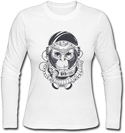 HappySL I'm A Monkey Space Astronaut Women's Soft Long Sleeve Round Neck Pullover Sweatshirt Pullover Shirt Tops