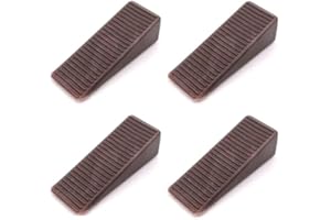 Saraoriginalshop Set 4 Ferma Porte Fermaporte Adesivo Cuneo da Pavimento Fermaporte in Plastica Protezione per Porte Disponibile in 2 Colarazioni (MARRONE)