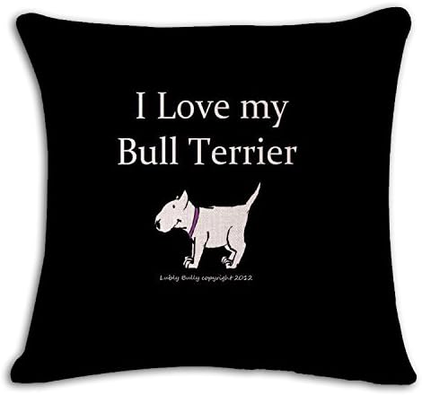 Bull Terrier Printed Cotton Linen Decorative Throw Pillow Case Sofa Home Decor Cushion Cover