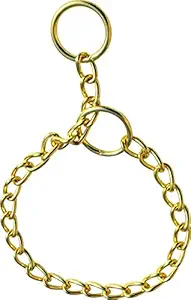 Pedigone Dog Belt Brass Color Dog Choke Chain, Choke Collar for All Breeds Dog Collar (Large-30 inch)