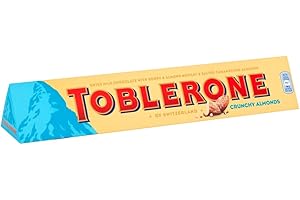 Toblerone Milk Chocolate, Honey and Almond Nougat with Crunchy Almonds, Large Gift Bar, Made with Swiss Milk, Christmas Treat for Gifting, or Sharing, 360g (Pack of 1)