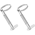2 Pieces of Stainless Steel Marine Spring Pins, Spring Loaded Safety Pin 5mm Marine Grade 316 Stainless Steel Quick Release Pins Boat Tongue Pins For Ship Top Deck Hinges