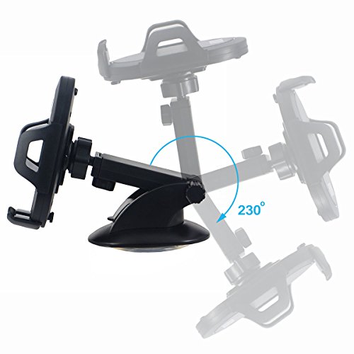 Meeaja Car Phone Mount, supporto per telefono per auto cruscotto con un pulsante di sgancio, compatibile con iPhone 6S Plus 6S x 8Â 7Â 7s, Samsung Galaxy S6Â Edge S8Â S7Â S6, Nexus, e altri smartphone popular (nero)