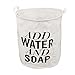 BXT Modern Printed Premium Cotton Linen Folding Pop-up Laundry Basket Large Kid's Room Toy Tidy Bin Washing Hampers with Handles Household Organizer Storage Bag
