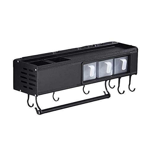 Spice Rack, Kitchen Storage Knives Storage Tableware Organization with Towel Holder Wall-Mounted Storage Rack,60cm