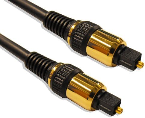 Cable Mountain 1m Gold Plated Fibre Optic TOSlink Optical Cable with Gold Effect Casing