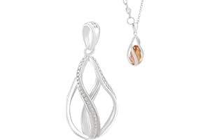 PH PandaHall Colgante de jaula de plata de ley 925, cuentas de jaula de perlas trenzadas, colgante de jaula de perlas, suministros para hacer collares, pulseras, aretes, manualidades