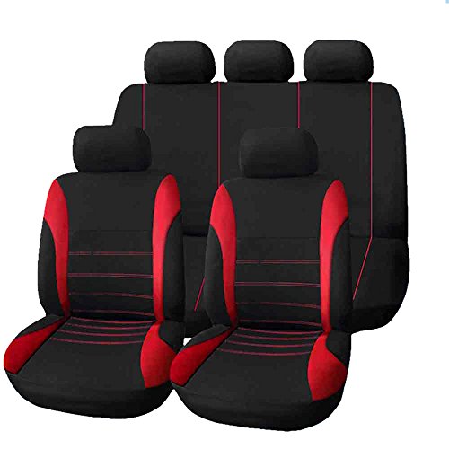 Ticar - Juego completo de 9 fundas de asiento para coche, universales, malla y espuma interior (compatibilidad no garantizada con vehículos con conductor izquierdo)