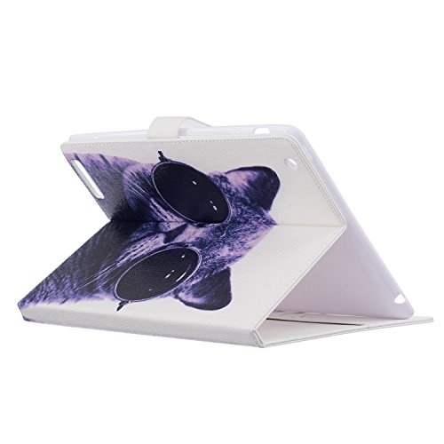 iPad 2 iPad 3 iPad 4 Hülle, DEENOR Bunt Painting und Stilvoll Brieftasche Tasche PU Leder Flip Protective Stand Tasche Schutzhülle Hülle für Apple iPad 2 iPad 3 iPad 4 Generation.[Glasses Cat] - 6
