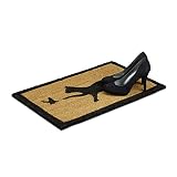 Relaxdays Fußmatte Kokos Motiv KATZE 40 x 60 cm Kokosmatte mit rutschfester PVC Unterlage Fußabtreter aus Kokosfaser als Schmutzfangmatte und Sauberlaufmatte Fußabstreifer für Außen und Innen, braun - 3