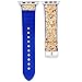 Produktbild SIXCUP Uhrenarmband Lederarmband Ersatzband Weihnachts Christmas Silicone silikonhaut Strap Band Ersatz Deluxe Leder Denim Armband Watch Strap Für Apple Watch Serie 1/2/3/4 42/44mm (Gold)
