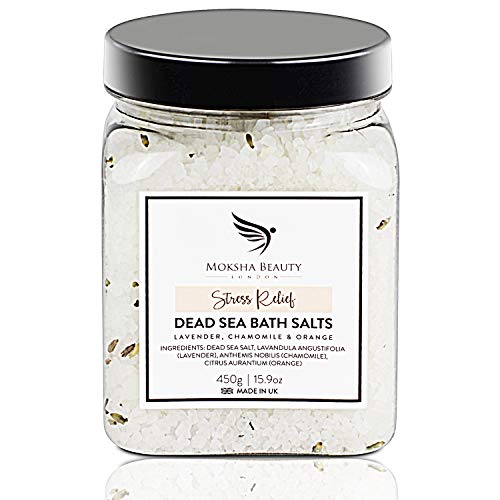 Sels de Bain - Fabriqué au Royaume-Uni (450g) Sels de Bain Naturels de la Mer Morte pour Femmes, Hommes, Filles et Enfants. Détox de Luxe aux Huiles Essentielles