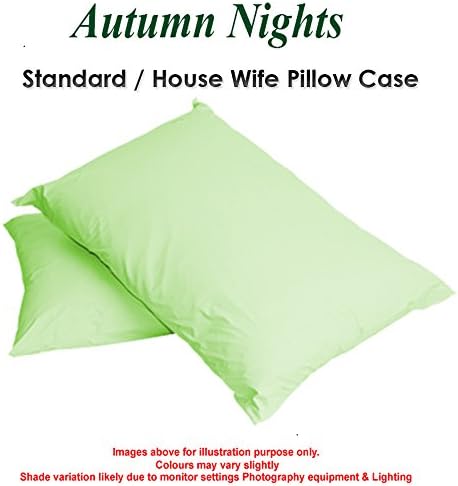 AUTUMN NIGHTS - Pair Of Plain Dyed Standard Pillow cases - In 22 Colours(Lime)