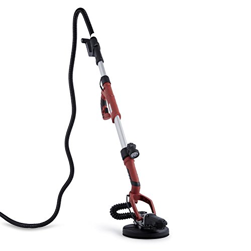 Waldbeck Daredevil Trockenbauschleifer Schleifmaschine Bodenschleifer (750W Leistung, 600-1500 U/min, LED-Beleuchtung, Länge Teleskopstange: 120–180 cm, Durchmesser Schleifscheibe: 21,5 cm) rot