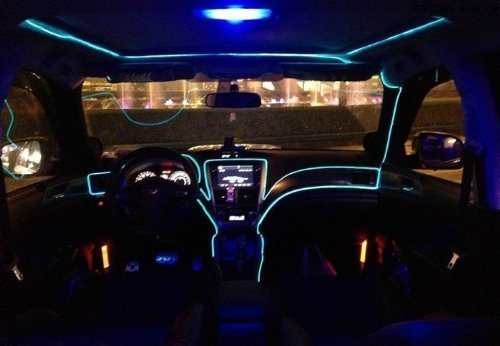 B-right 5m Neon Beleuchtung EL Wire EL Kabel für Weihnachten, Partys,Halloween Kostüm, Auto Fahrrad beleuchtet flexibles Streifen, Rot - 5