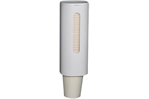 Chonor Dispensador de Vasos de Papel en Pared, Transparente Resistente al Agua y al Polvo, Accesorio de Fuente para Beber, Utilizado en oficinas, hogares y restaurantes etc (Blanco)